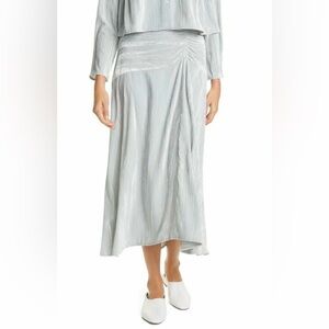 Vince Pale Sea Glass Velvet Asymmetrical Skirt Size 6